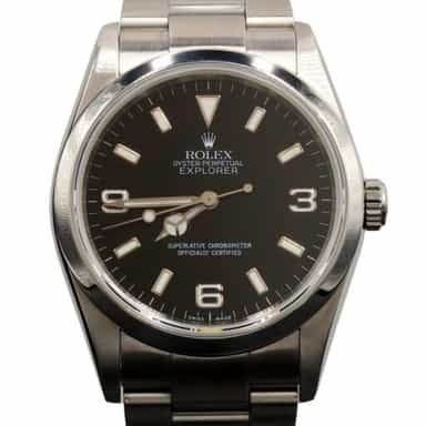 Mens Rolex Stainless Steel Explorer I Watch Black Dial 114270 (SKU Z126314FPAMT)