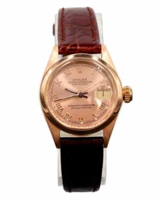 Ladies Rolex 18K Rose Gold Datejust Watch Model Ref. 6916 with Pink Salmon Dial (SKU 3202769AMT)