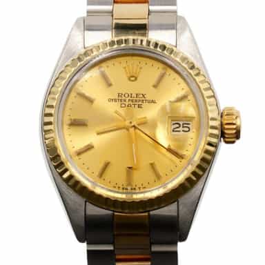 Ladies Rolex Two-Tone Date Watch Gold Champagne Dial 6917 (SKU 4187870AMT)