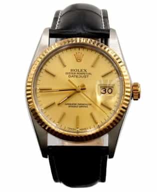Mens Rolex Two-Tone Datejust Watch Champagne Dial 16013 (SKU 8447140BLAMT)
