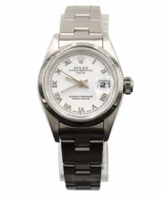 Ladies Rolex Stainless Steel Date Watch White Roman Dial 79160 (SKU P291139FPAMT)