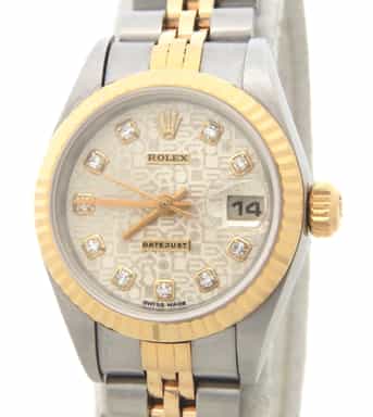 Ladies Rolex Two-Tone Datejust Silver Anniversary Diamond 79173 (SKU A298305AAMT)