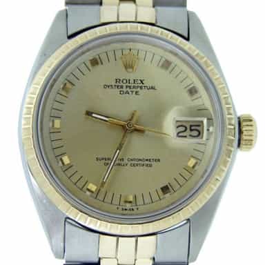 Mens Rolex Two-Tone Date Champagne 1505 (SKU 2291627MT)