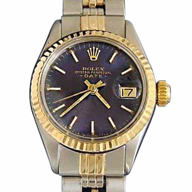 Ladies Rolex 2Tone 14K/SS Date Watch with Blue Dial Ref 6917 (SKU 5028480MT)