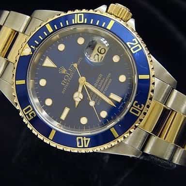 Mens Rolex Two-Tone 18K/SS Submariner Blue  16613 (SKU K178482MT)