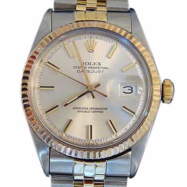 Mens Rolex Two-Tone 14K/SS Datejust Silver  1601 (SKU DJ451111BCMT)
