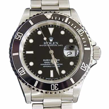 Mens Rolex Stainless Steel Submariner Black  16610 (SKU U111556NNBCMT)