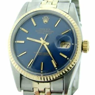 Mens Rolex Two-Tone 14K/SS Datejust Blue  1601 (SKU DJ9654BCMT)