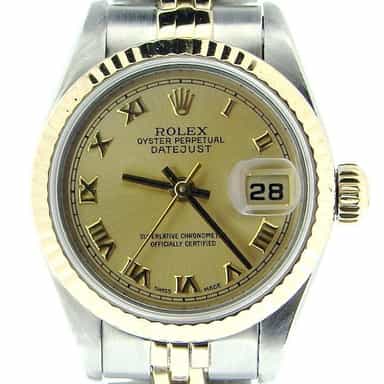 Ladies Rolex Two-Tone 18K/SS Datejust Champagne Roman 69173 (SKU U83503MT)