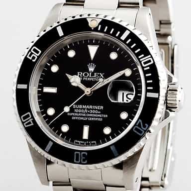 Mens Rolex Stainless Steel Submariner Black  16610 (SKU 16610111NNBCMT)