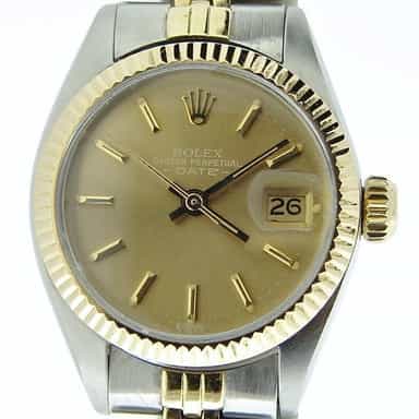 Ladies Rolex Two-Tone Date Watch with Bronze Dial Ref 6917 (SKU 5046425MT)