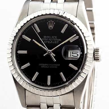 Mens Rolex Stainless Steel Datejust Black Dial 16030 (SKU B16030111MT)