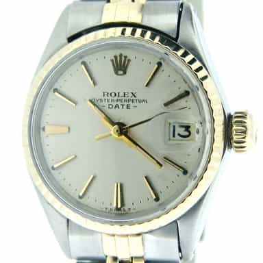 Ladies Rolex Two-Tone 14K/SS Date Silver  6517 (SKU 1817063MT)