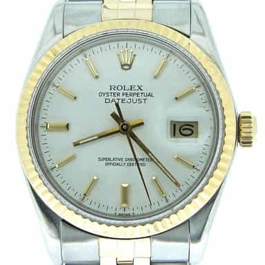 Mens Rolex Two-Tone Datejust White  16013 (SKU B8225404MT)