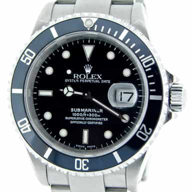 Mens Rolex Stainless Steel Submariner Black  16610 (SKU P378669NNBCMT)