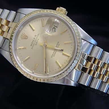 Mens Rolex Two-Tone 18K/SS Date Champagne  15223 (SKU L878560MT)