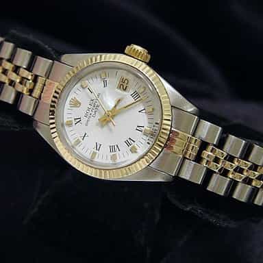 Ladies Rolex Two-Tone 14K/SS Date White Roman 6917 (SKU 3786654MT)