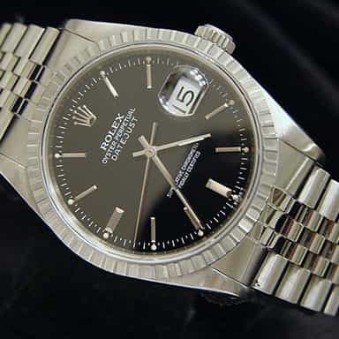 Mens Rolex Stainless Steel Datejust Black 16220 (SKU BE768122MT)