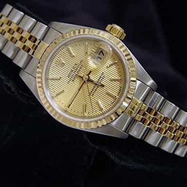 Ladies Rolex Two-Tone 18K/SS Datejust Gold Tapestry  79173 (SKU P113710MT)