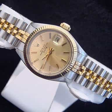 Ladies Rolex 2Tone Date Watch 6917 with Jubilee Band and Champagne Dial (SKU 370MT)