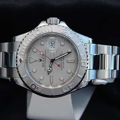 Mid Size Rolex Stainless Steel Platinum Yacht-Master  168622 (SKU D7411111MT)