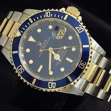 Mens Rolex Two-Tone 18K/SS Submariner Blue  16613 (SKU P867965MT)
