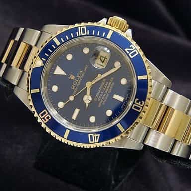 Mens Rolex Two-Tone 18K/SS Submariner Blue  16613T (SKU F316242MT)