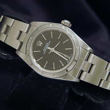 Ladies Rolex Stainless Steel Oyster Perpetual Black  76030 (SKU A525167NNCMT)