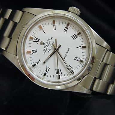 Mens Rolex Stainless Steel Air-King White Roman 14000 (SKU P821111CMT)