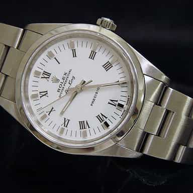 Mens Rolex Stainless Steel Air-King White Roman 14000 (SKU U980407CMT)