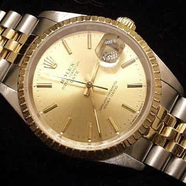 Mens Rolex Two-Tone 18K/SS Date Champagne  15223 (SKU 2921111MT)