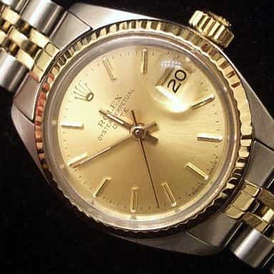 Ladies Rolex Two-Tone Date Watch Ref 6917 Champagne Dial and Jubilee Band (SKU 406MT)