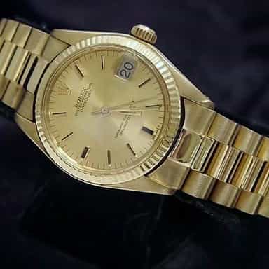 Mid Size Rolex 18K Yellow Gold Datejust Champagne 6827 (SKU 5957551MT)