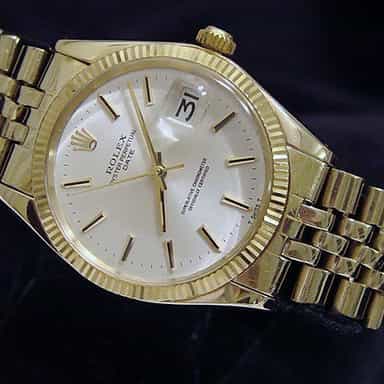 Mens Rolex 14K Yellow Gold Date Silver 1503 (SKU 2361090BMT)