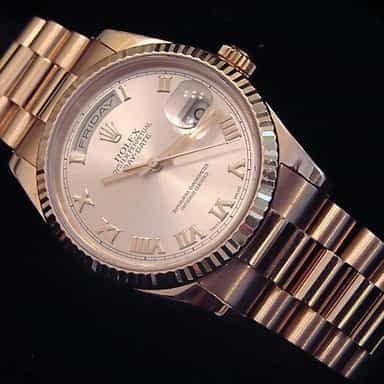 Mens Rolex 18K Gold Day-Date President Rose Roman 118235 (SKU P141111MT)