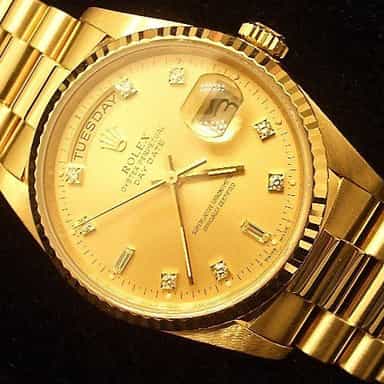 Mens Rolex 18K Gold Day-Date President Champagne Diamond 18238 (SKU 9351111MT)