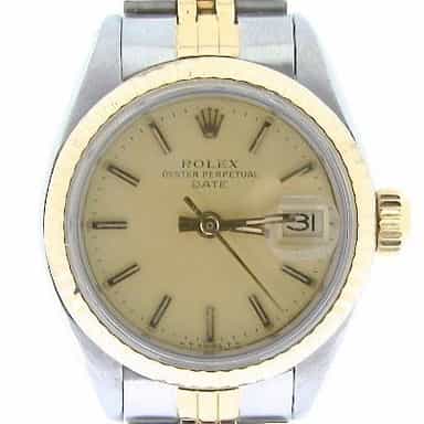 Ladies Rolex Two-Tone Date Watch with Champagne Ref 6917 (SKU 7177656AMT)