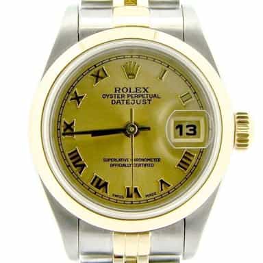 Ladies Rolex Two-Tone 18K/SS Datejust Champagne Roman 79163 (SKU Y532003NMT)