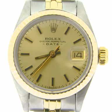 Ladies Rolex Two-Tone Date Watch with Gold Champagne Dial Ref 6917 (SKU 6221959NMT)