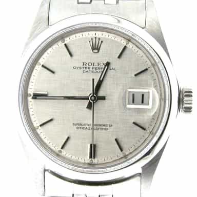 Mens Rolex Stainless Steel Datejust Silver Linen (SKU 2368974NMT)