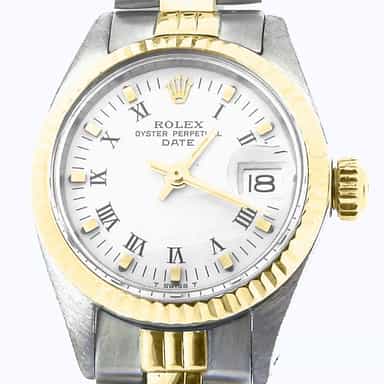 Ladies Rolex 2Tone 14K/SS Date Watch Ref. 6917 with White Roman Dial (SKU 3719067NMT)