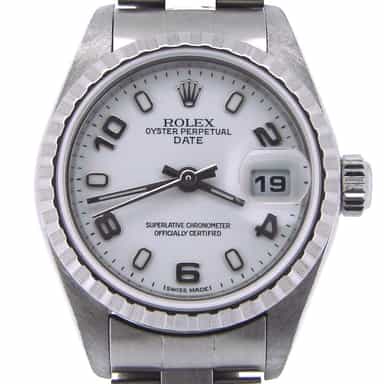 Ladies Rolex Stainless Steel Date White Arabic 79240 (SKU Y263216OBNMT)