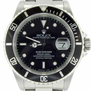 Mens Rolex Stainless Steel Submariner Black  16610 (SKU R819818NNBCMT)