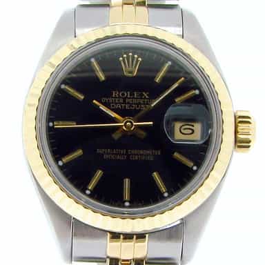 Ladies Rolex Two-Tone 18K/SS Datejust Black  69173 (SKU 7033813NMT)