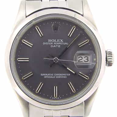 Mens Rolex Stainless Steel Date Gray Slate 15000 (SKU 7192206NNMT)