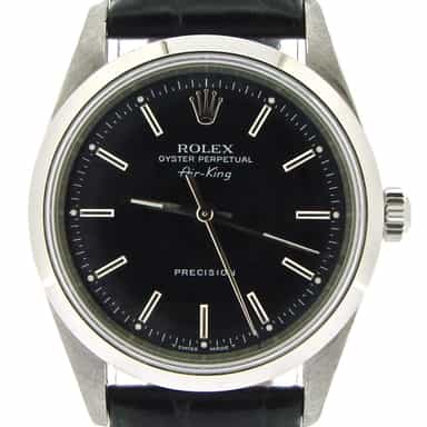 Mens Rolex Stainless Steel Air-King Black  14000 (SKU U630206NBLKCMT)