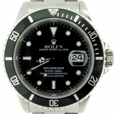 Mens Rolex Stainless Steel Submariner Black  16610 (SKU E566436NNBCMT)