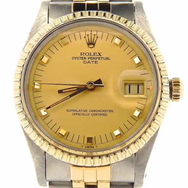 Mens Rolex Two-Tone Date Champagne 15053 (SKU 7429818NMT)