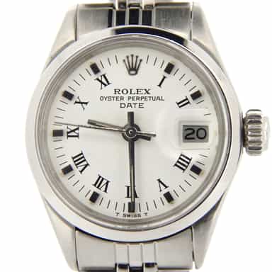 Ladies Rolex Stainless Steel Date White Roman 6516 (SKU 2138515NMT)