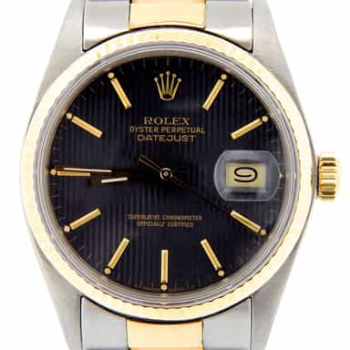 Mens Rolex Two-Tone 18K/SS Datejust Black  16013 (SKU 5510798NOYSMT)